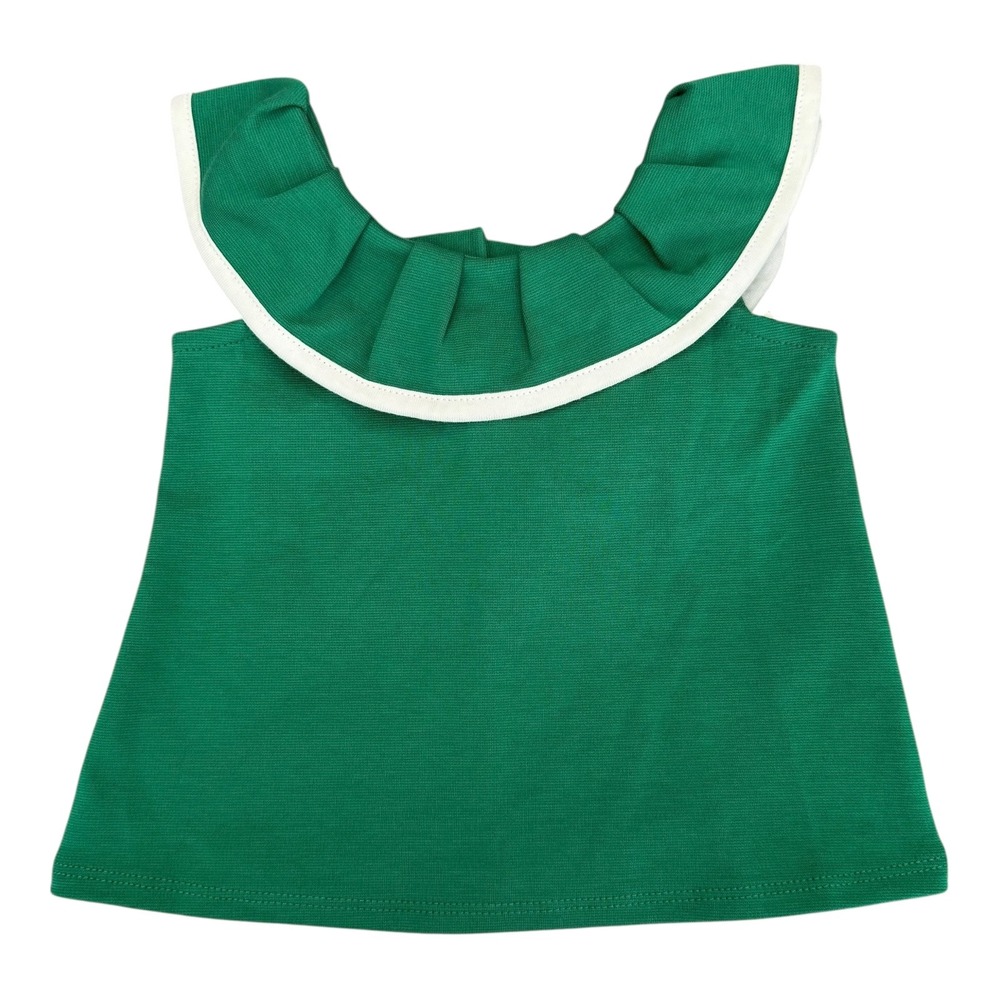 Janie and Jack Green Ruffle Collar Sleeveless Top Shirt 3-6‎ Months Baby Summer